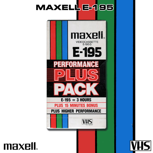 Maxell E-195 | Performance Plus Pack | VHS Tape