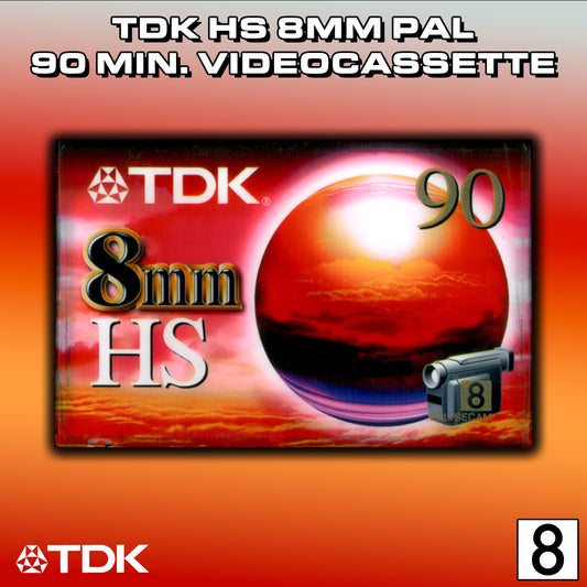 TDK HS 90 PAL 8mm Video Cassette Tape