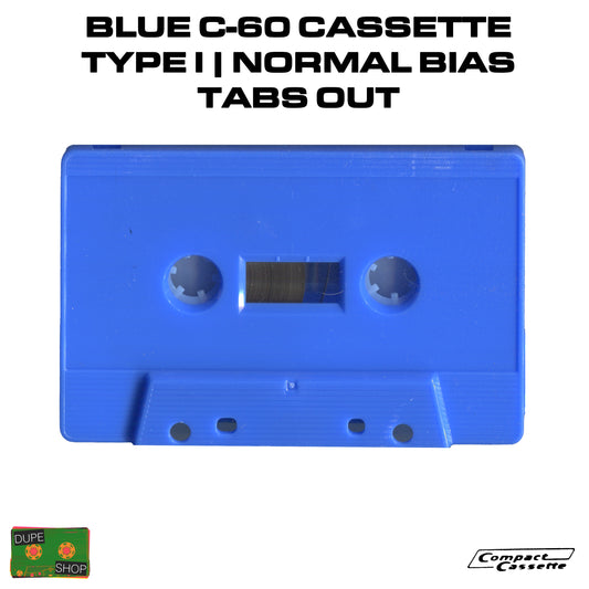 Blue C-60 Cassette | Type I | Normal Bias | Tabs Out