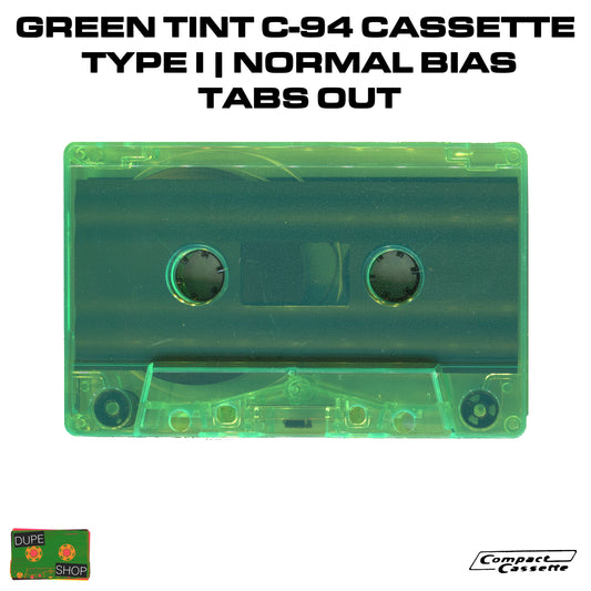 Green Tint C-94 Cassette | Type I | Normal Bias | Tabs Out