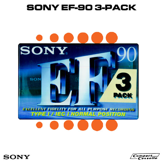 SONY EF-90 Cassette (3 Pack) | IEC 1/Type I Normal Position