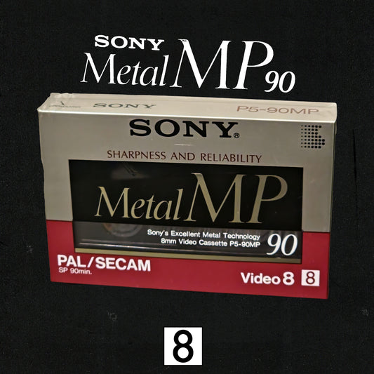 SONY Metal MP 8mm PAL 90 Min. Video Cassette Tape