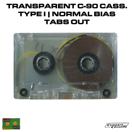 Transparent C-90 Cassette | Type I | Normal Bias | Tabs Out