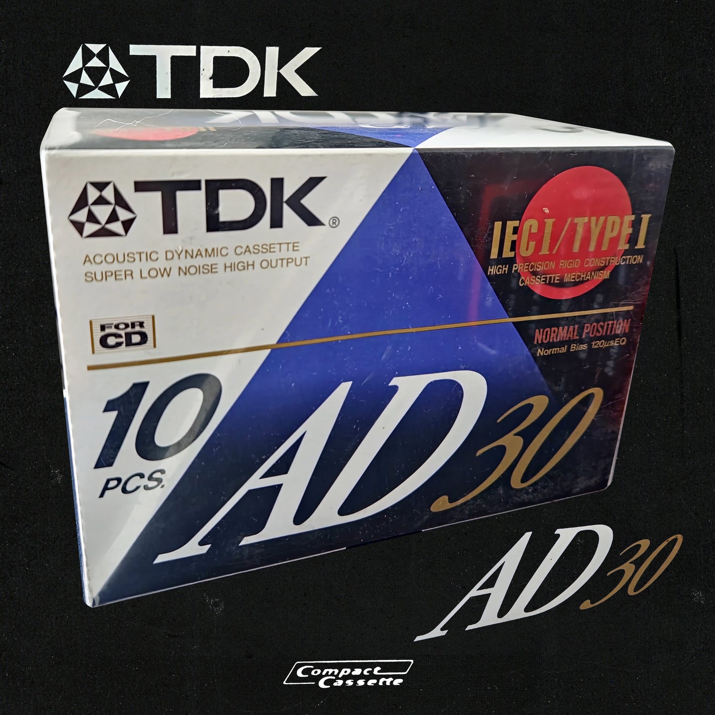 TDK AD30 Cassette | IEC 1/Type I Normal Position | 10-Pack