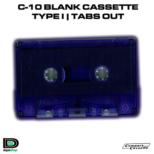 C-10 Cassette | Type I | Normal Bias | Tabs Out | Transparent Purple