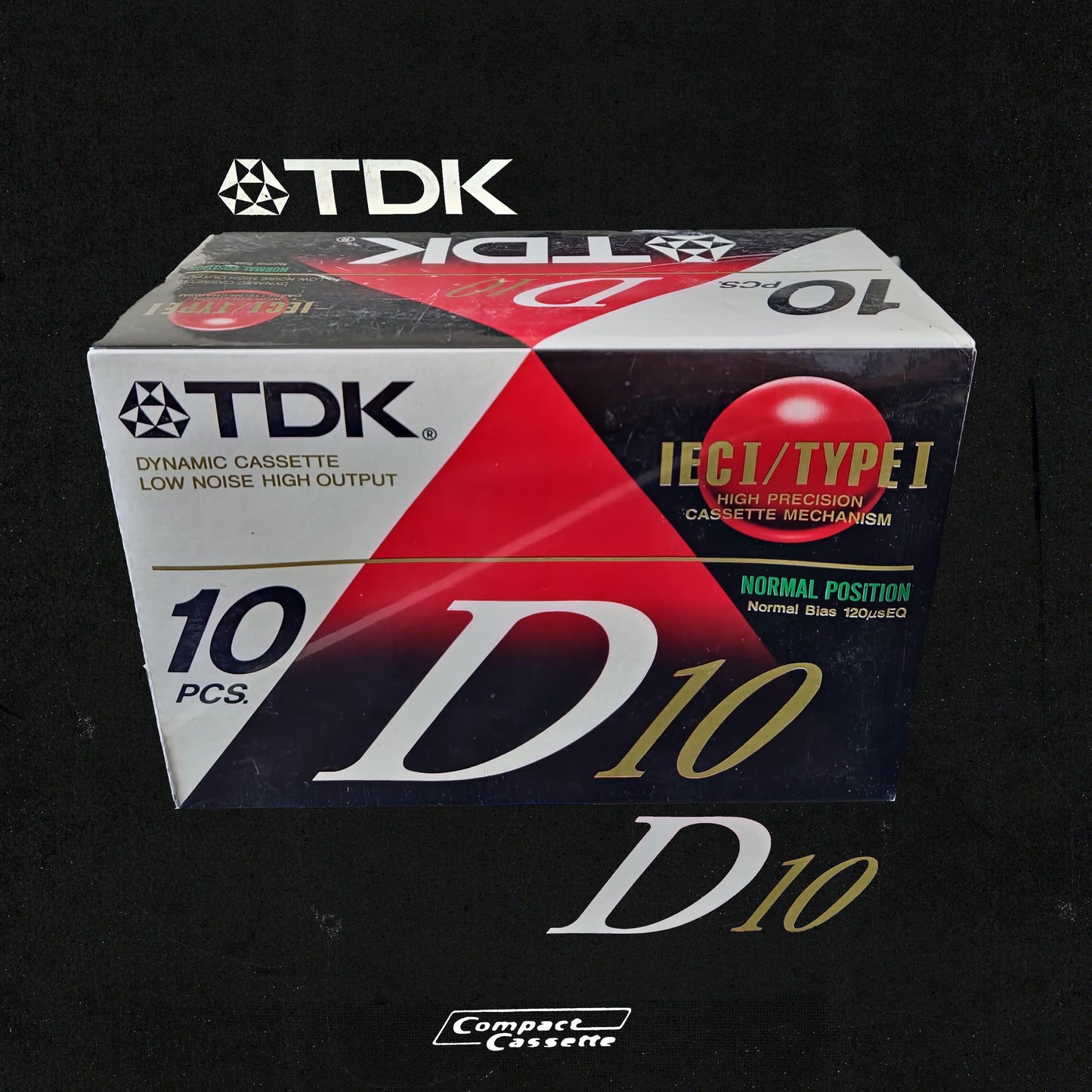 TDK D10 Cassette | IEC 1/Type I Normal Position | 10-Pack