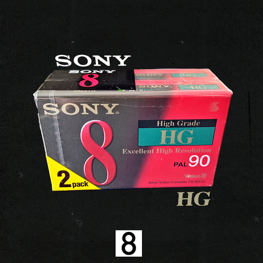 SONY HG 8mm PAL 90 Min. Video Cassette Tape | 2-Pack